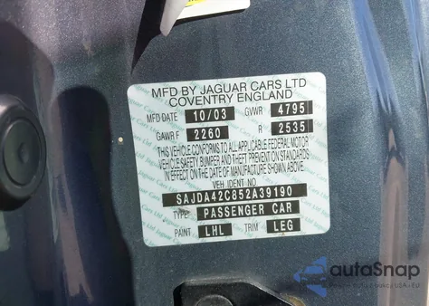 2005 Jaguar Xk8 z USA, uszkodzony, nr VIN SAJDA42C852A39190